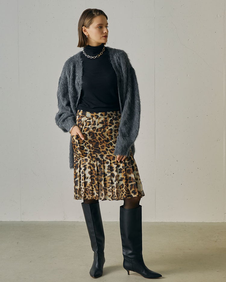 レオパードプリント・プリーツミディスカート 詳細画像 アニマル 6