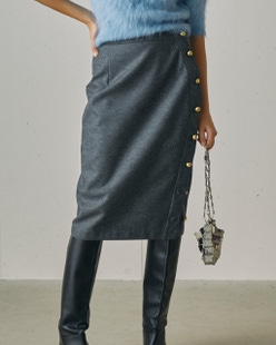 140’ｓウール・サイドボタンスカート