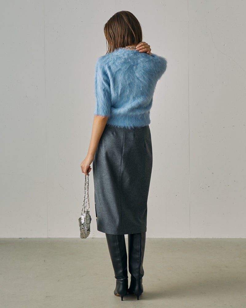 140’sウール・サイドボタンスカート 詳細画像 グレー 6