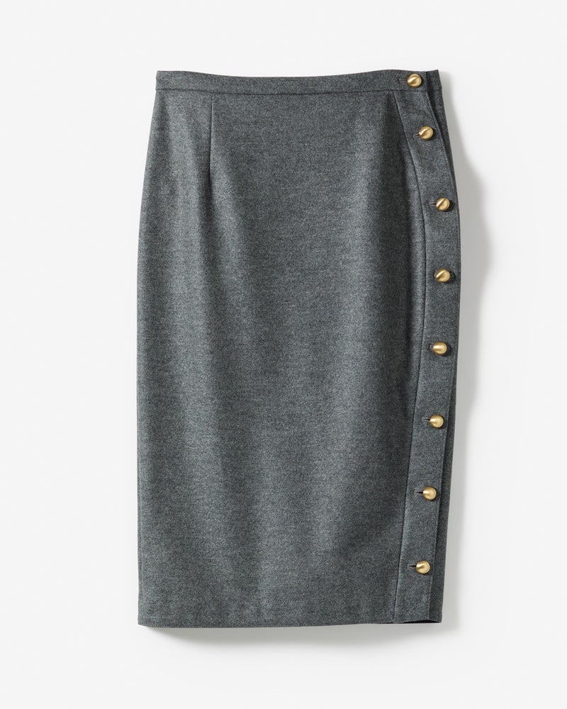 140’sウール・サイドボタンスカート 詳細画像 グレー 7