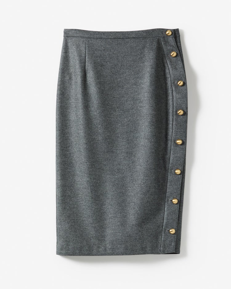 140’sウール・サイドボタンスカート 詳細画像 グレー 7
