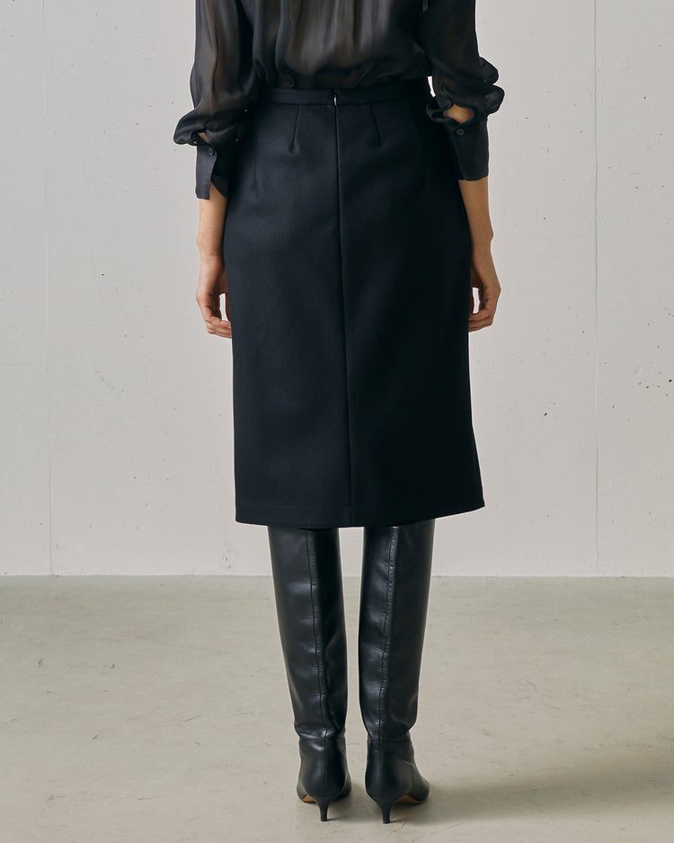 140’sウール・サイドボタンスカート 詳細画像 ネイビー 4