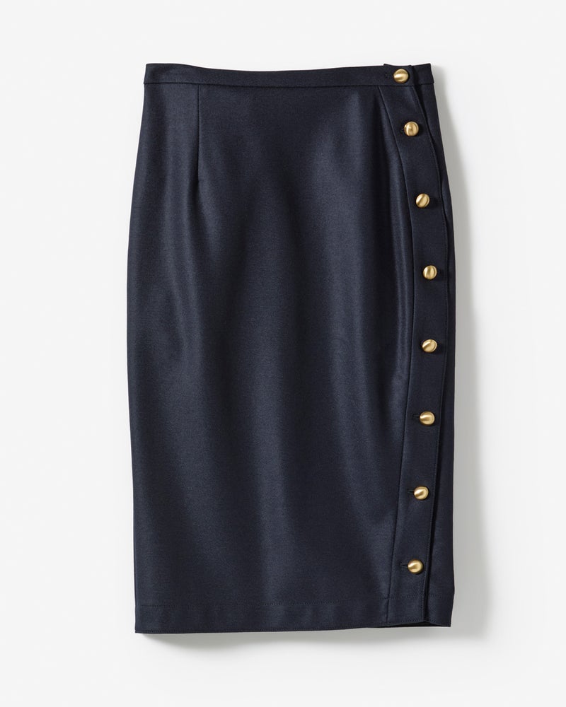 140’sウール・サイドボタンスカート 詳細画像 ネイビー 7