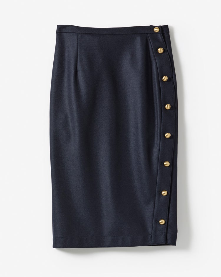 140’sウール・サイドボタンスカート 詳細画像 ネイビー 7