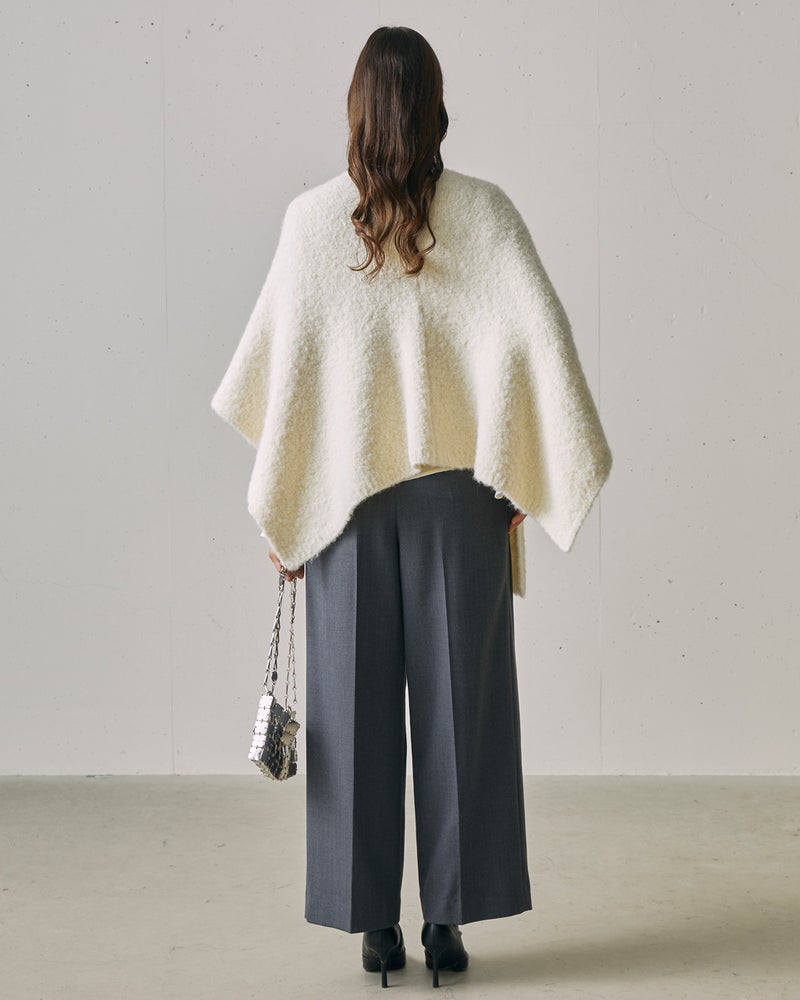 アルパカループヤーン・ストールコート 詳細画像 ホワイト 4