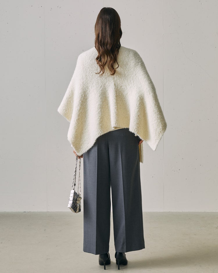 アルパカループヤーン・ストールコート 詳細画像 ホワイト 4