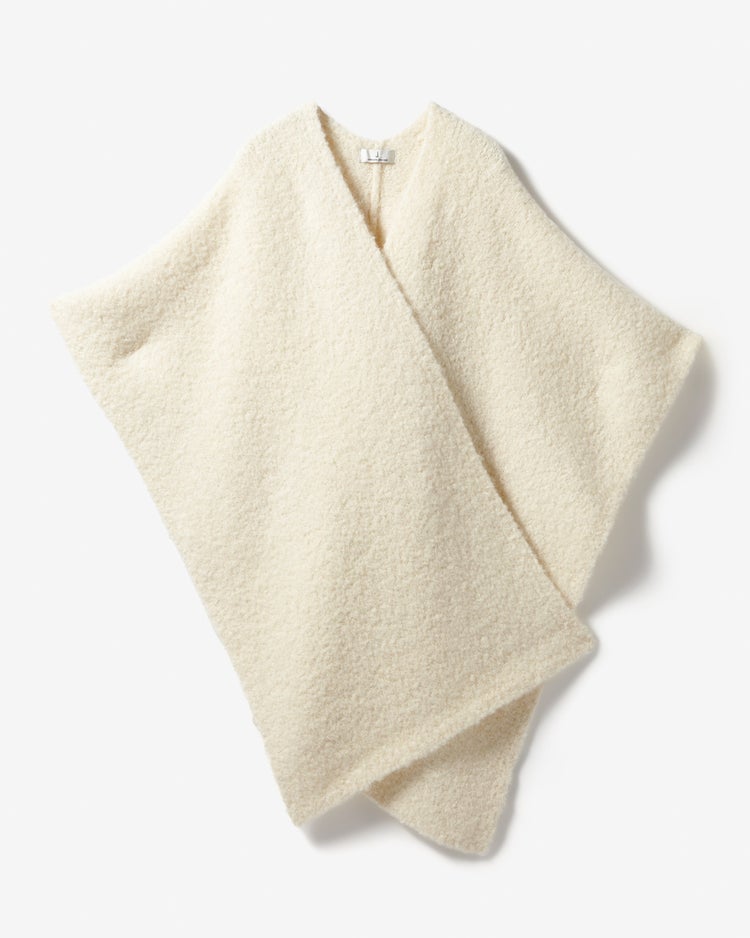 アルパカループヤーン・ストールコート 詳細画像 ホワイト 8