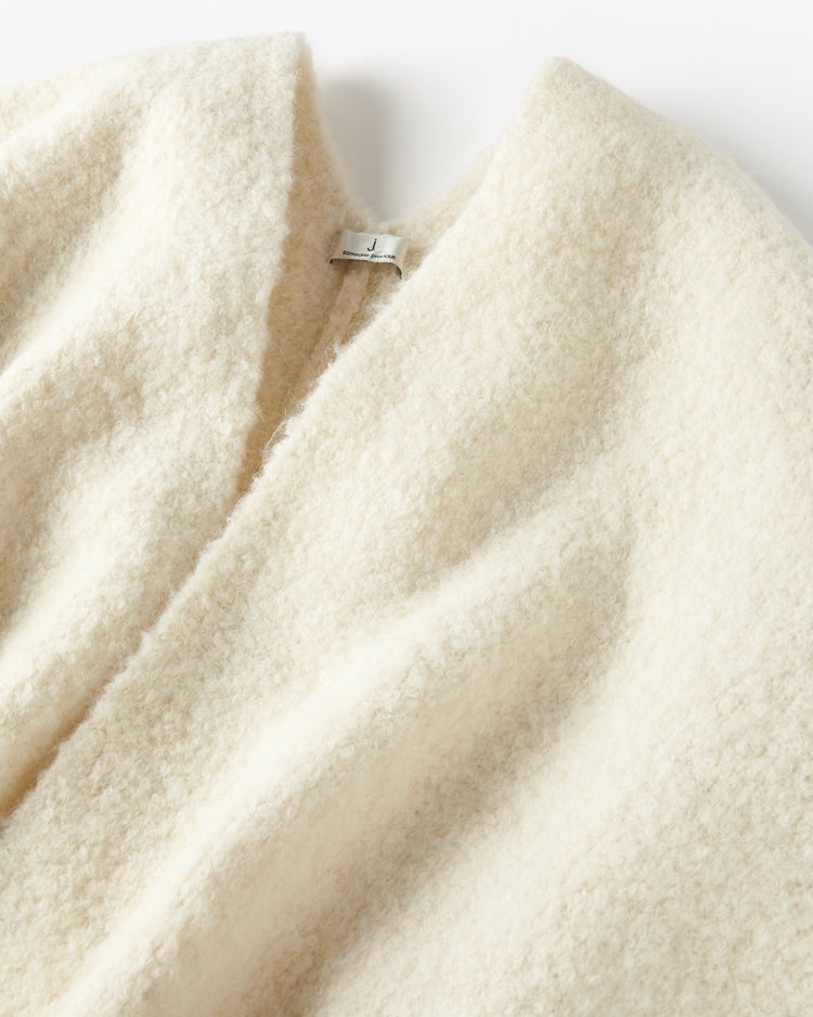 アルパカループヤーン・ストールコート 詳細画像 ホワイト 9