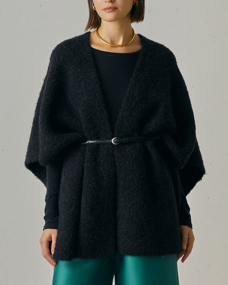 アルパカループヤーン・ストールコート 詳細画像 ブラック 2