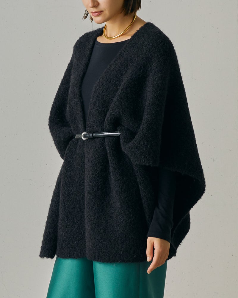 アルパカループヤーン・ストールコート 詳細画像 ブラック 4