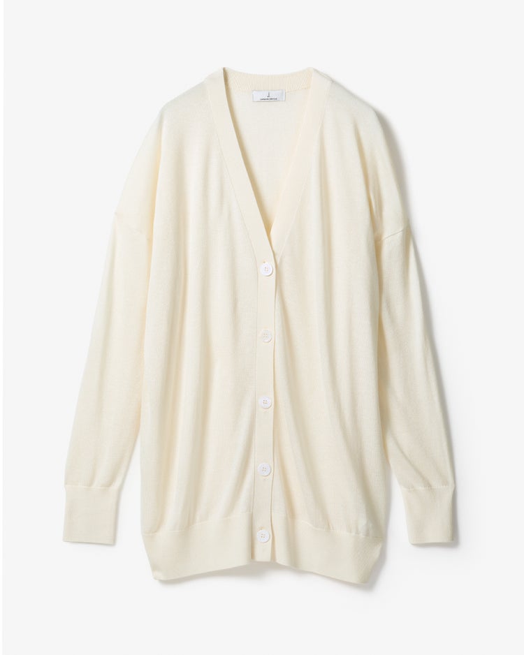 シルクカシミヤ・Vネックロングカーディガン 詳細画像 オフホワイト 6