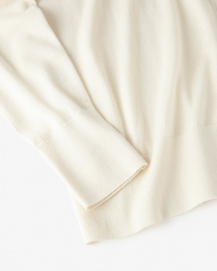 シルクカシミヤ・Vネックロングカーディガン 詳細画像 オフホワイト 8