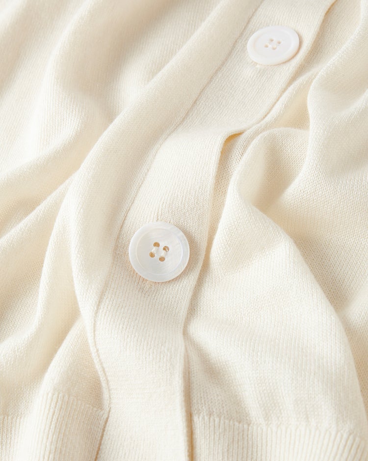 シルクカシミヤ・Vネックロングカーディガン 詳細画像 オフホワイト 9