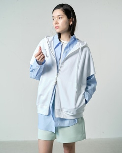 プレミアム裏毛・ハーフ袖フーディ