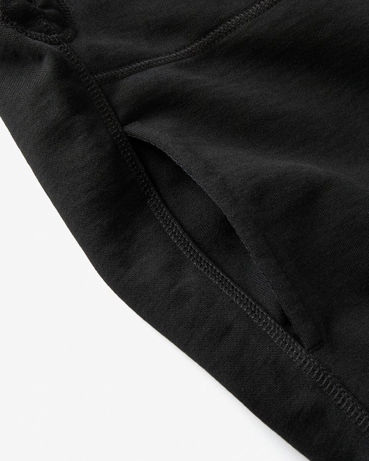 プレミアム裏毛・ハーフ袖フーディ 詳細画像 ブラック 4