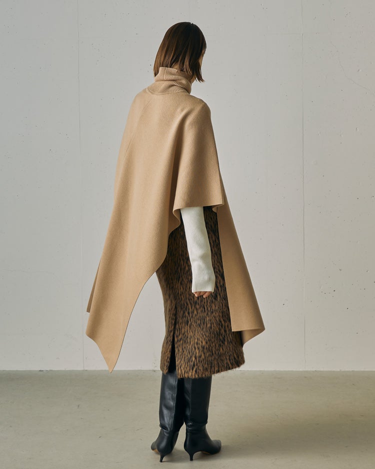 ウルトラファインメリノ・ハイネックポンチョ 詳細画像 ベージュ 5