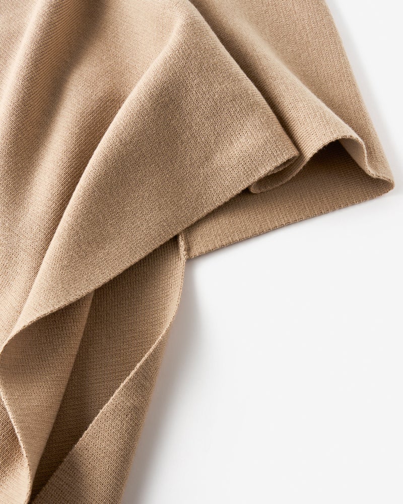 ウルトラファインメリノ・ハイネックポンチョ 詳細画像 ベージュ 8