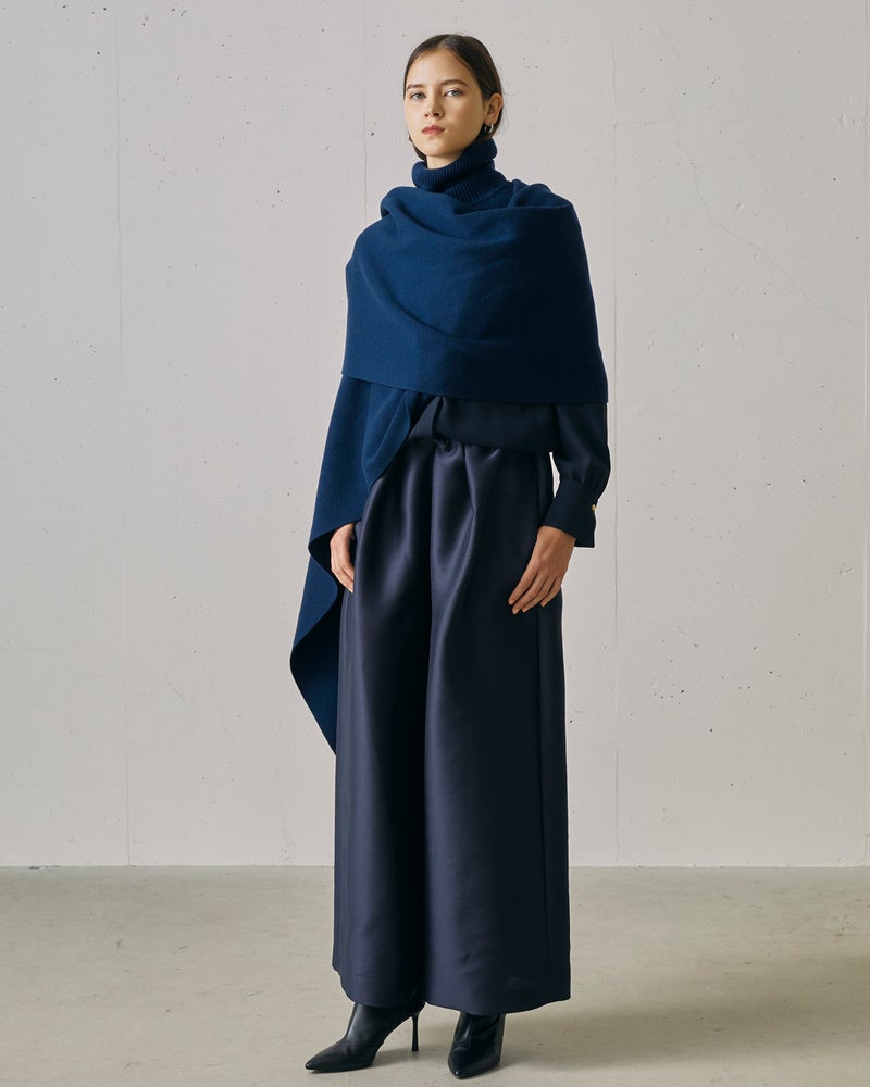 ウルトラファインメリノ・ハイネックポンチョ 詳細画像 ネイビー 5