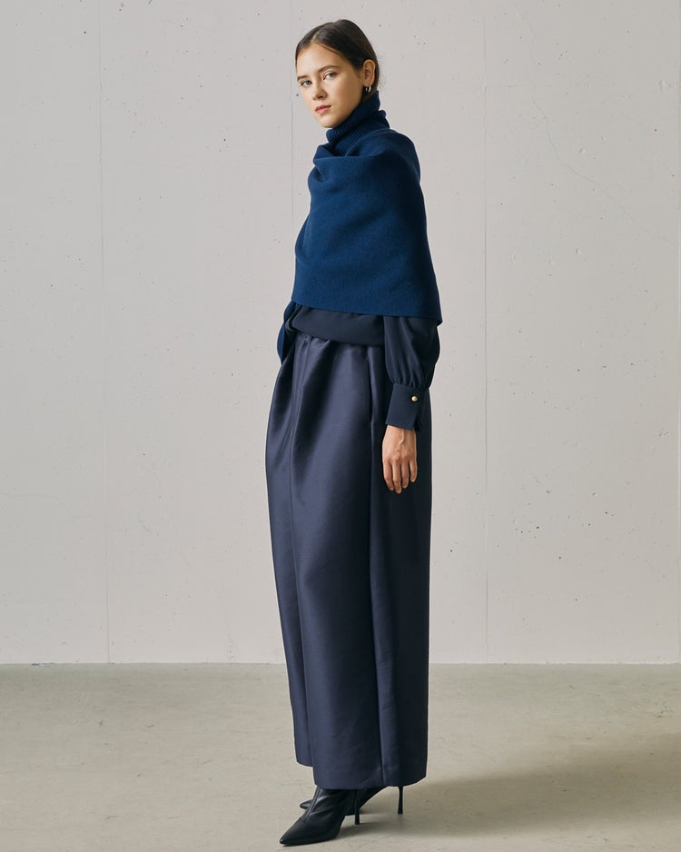 ウルトラファインメリノ・ハイネックポンチョ 詳細画像 ネイビー 7