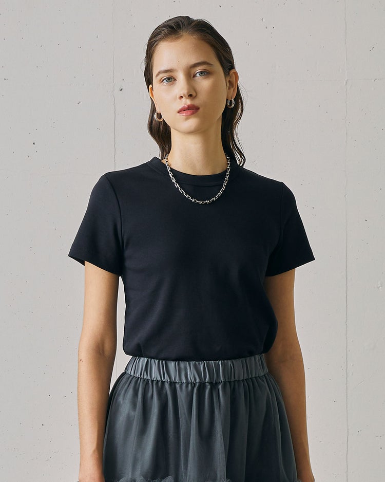  ピュアコットンスムース／半袖T 詳細画像 ブラック 1