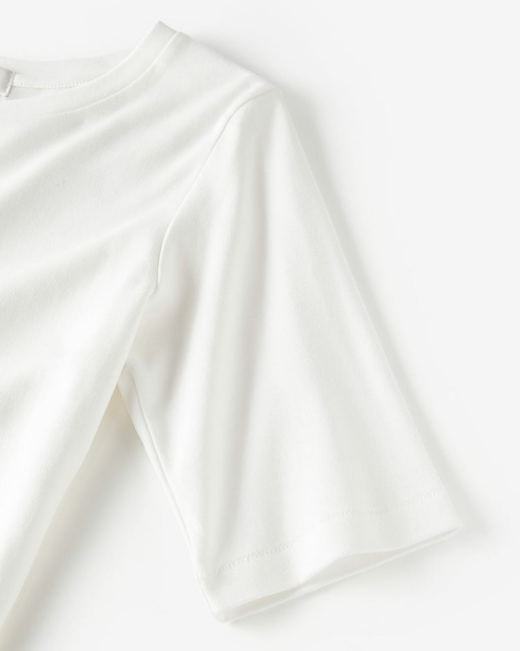 ピュアコットンスムース／5分袖T 詳細画像 オフホワイト 9