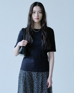 ピュアコットンスムース／5分袖T