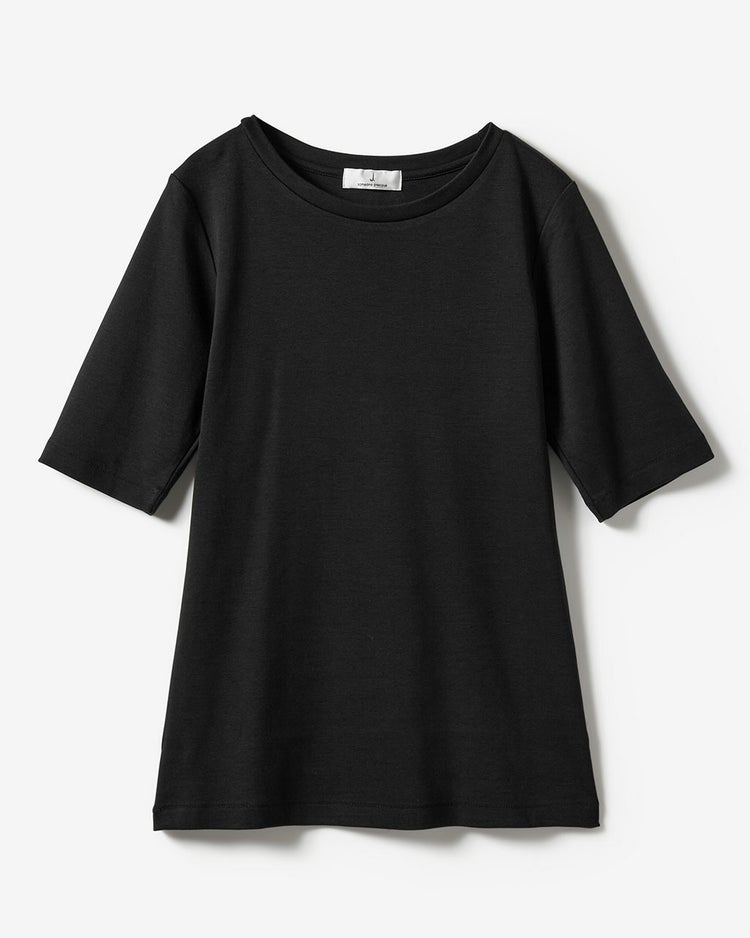 ピュアコットンスムース／5分袖T 詳細画像 ブラック 7