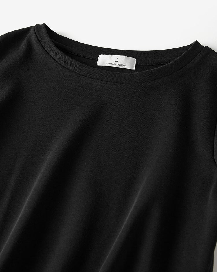 ピュアコットンスムース／5分袖T 詳細画像 ブラック 8