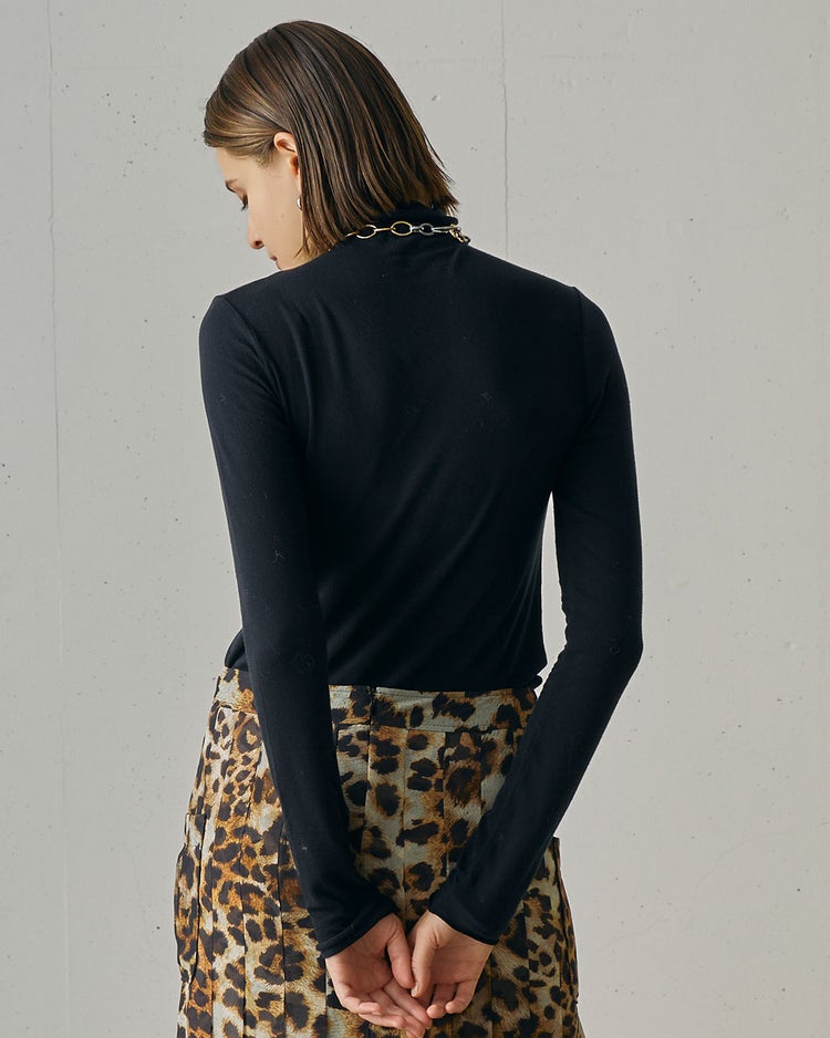 カシミヤシルク混・タートルネック 詳細画像 ブラック 7