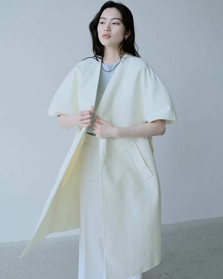 ライトダブルフェイス・ベルテッドコート 詳細画像 アイボリー 2