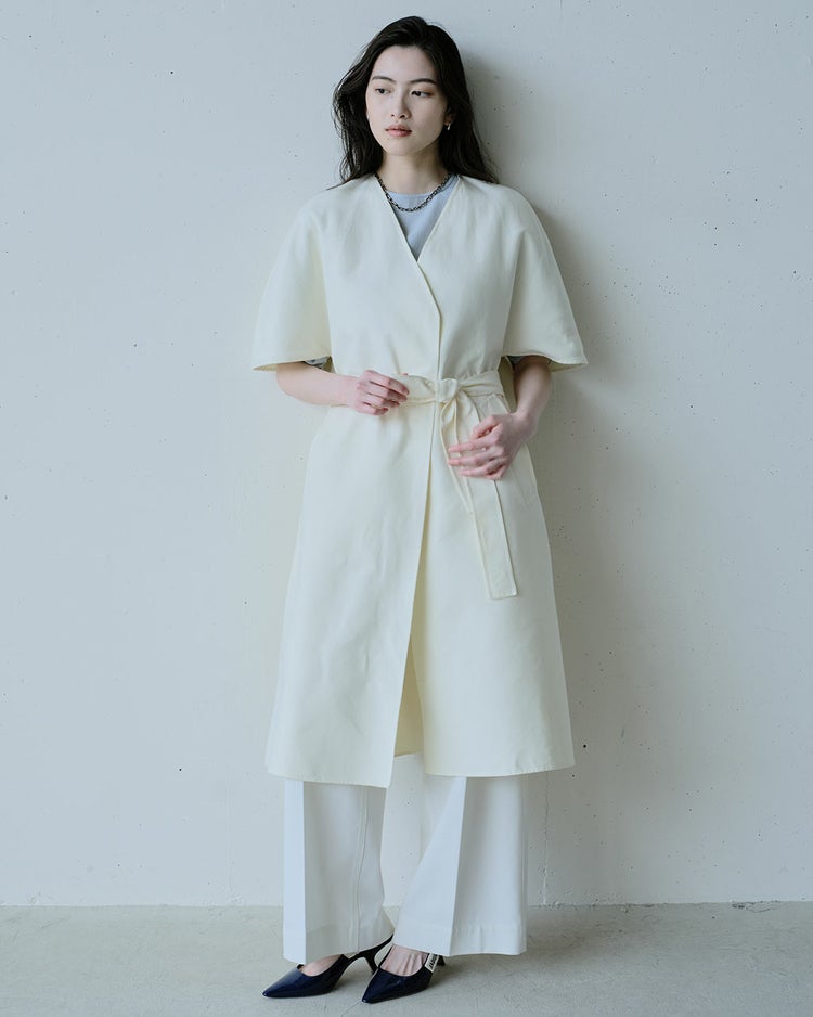 ライトダブルフェイス・ベルテッドコート 詳細画像 アイボリー 6