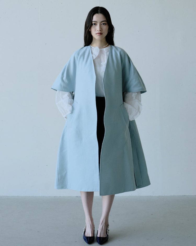 ライトダブルフェイス・ベルテッドコート 詳細画像 サックス 2