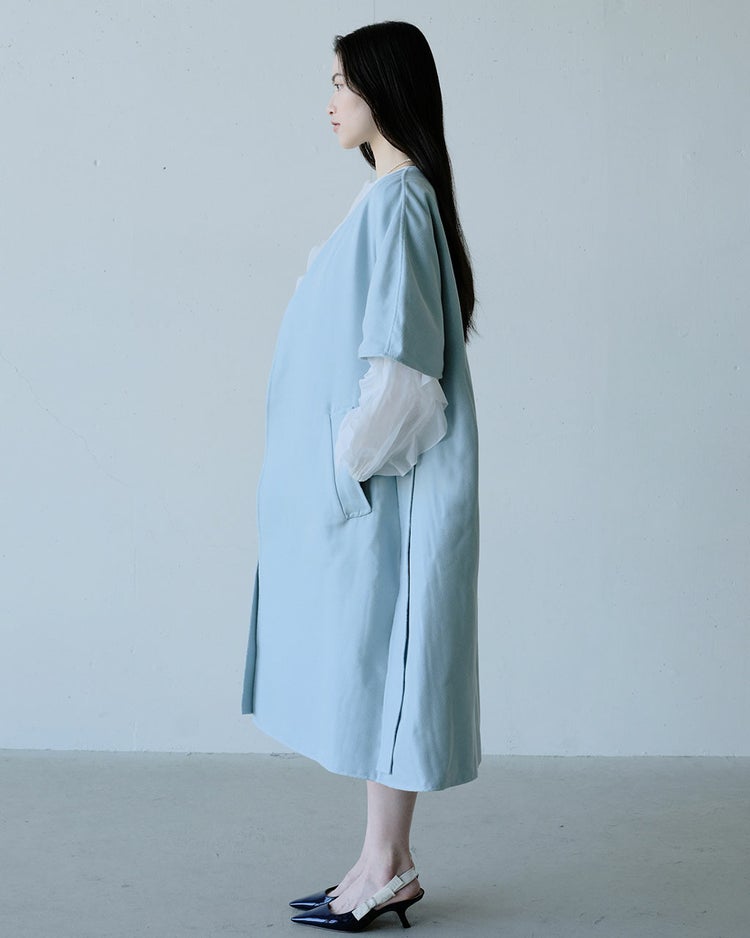 ライトダブルフェイス・ベルテッドコート 詳細画像 サックス 3