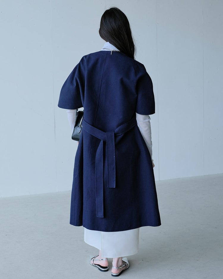 ライトダブルフェイス・ベルテッドコート 詳細画像 ネイビー 4