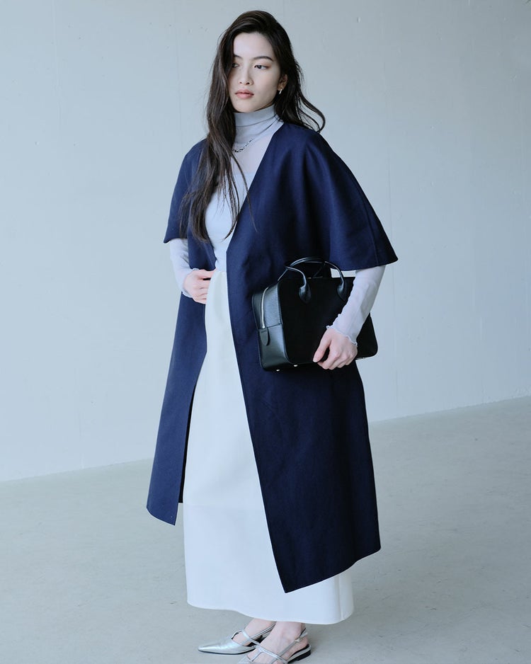 ライトダブルフェイス・ベルテッドコート 詳細画像 ネイビー 5