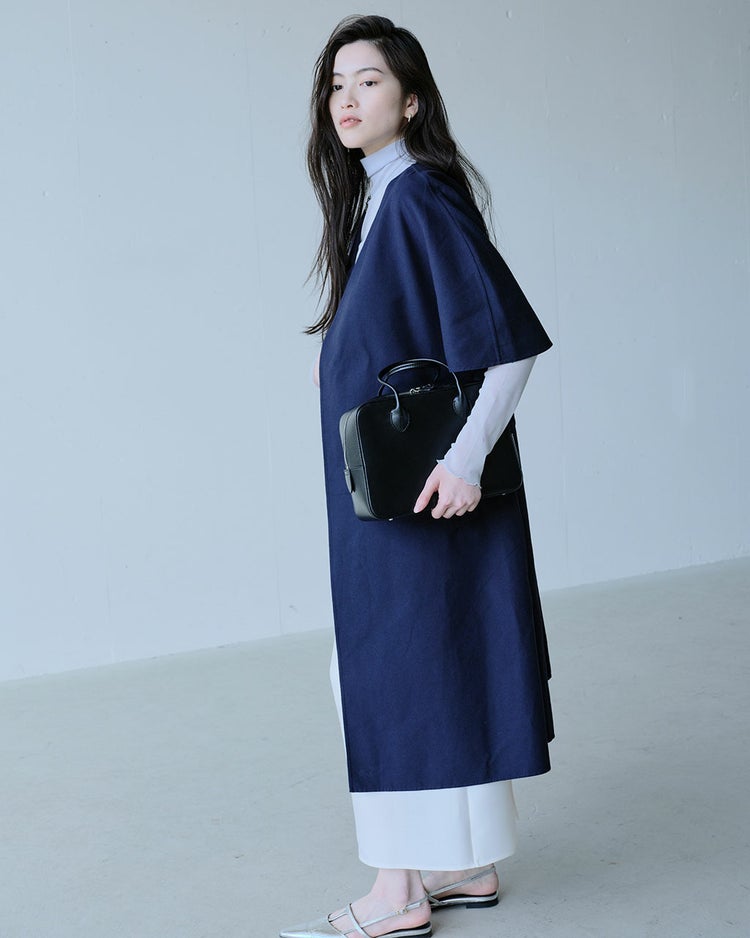 ライトダブルフェイス・ベルテッドコート 詳細画像 ネイビー 7