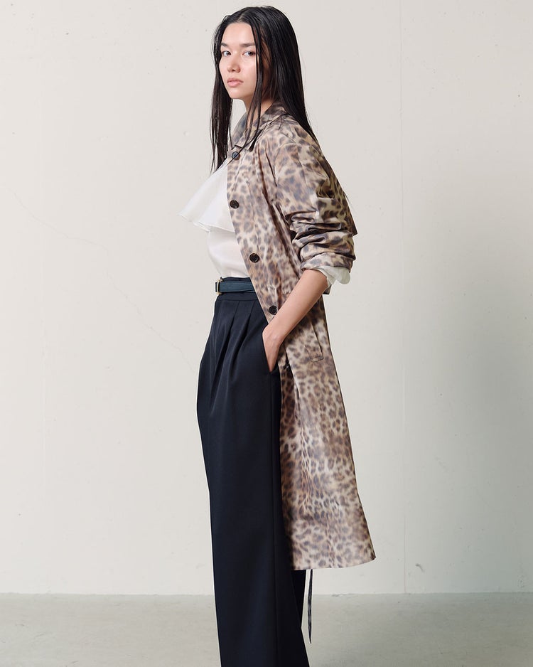 イタリアンタフタ・レオパードトレンチコート 詳細画像 アニマル 2