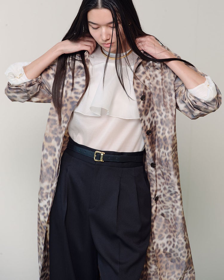 イタリアンタフタ・レオパードトレンチコート 詳細画像 アニマル 5