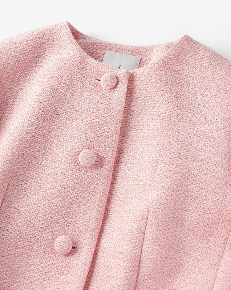 コットン混ツイード・ノーカラージャケット 詳細画像 ピンク 8