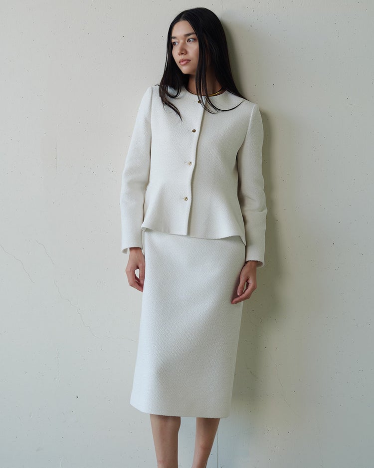 コットン混ツイード・ペプラムジャケット 詳細画像 ホワイト 6