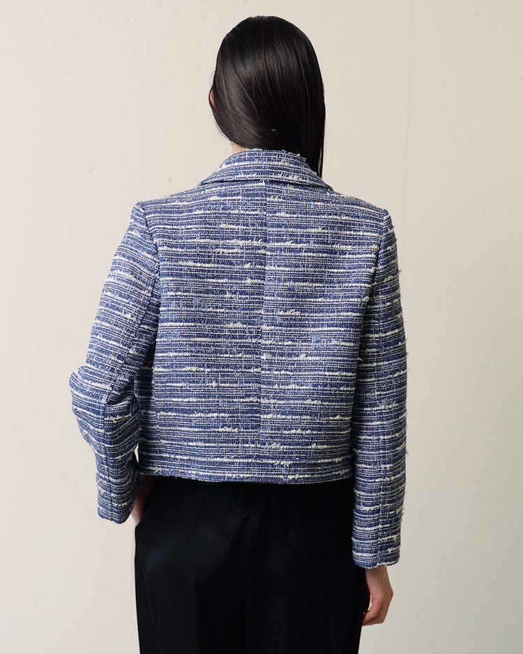 ファンシーツイード・衿付きジャケット 詳細画像 ブルー 3