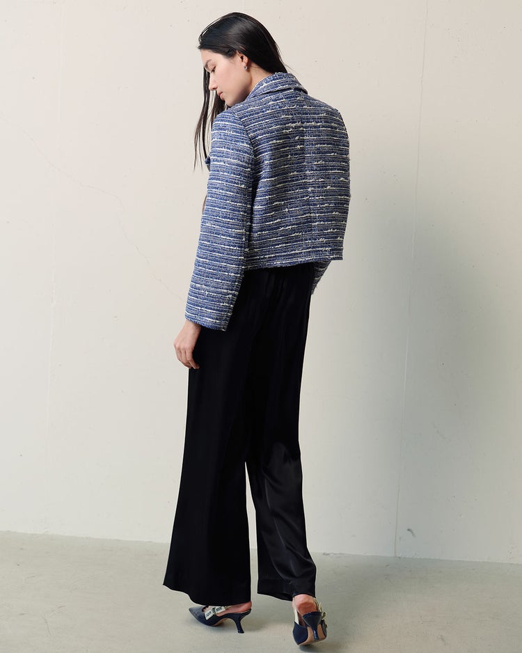 ファンシーツイード・衿付きジャケット 詳細画像 ブルー 6