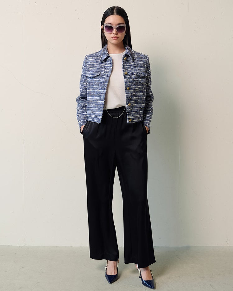 ファンシーツイード・衿付きジャケット 詳細画像 ブルー 7