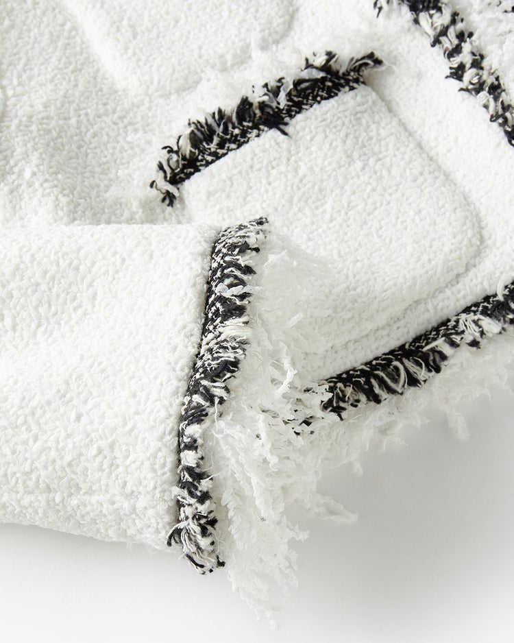 リングツイード・ノーカラートリムジャケット 詳細画像 ホワイト 9