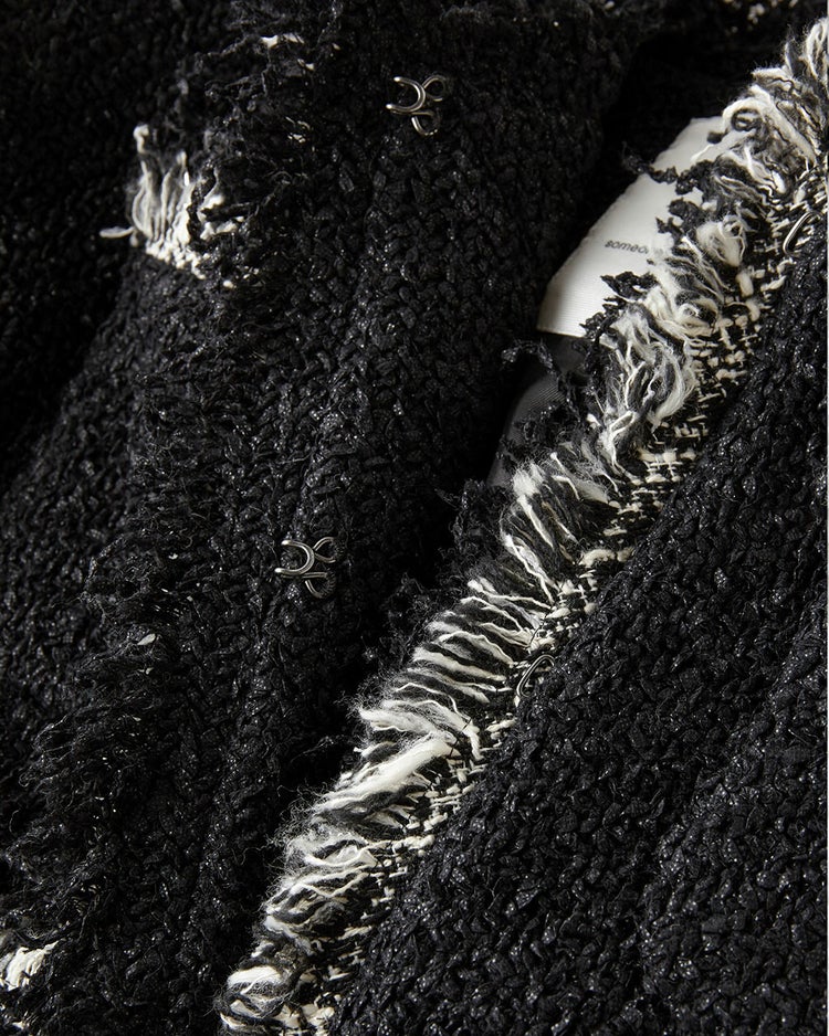 リングツイード・ノーカラートリムジャケット 詳細画像 ブラック 8