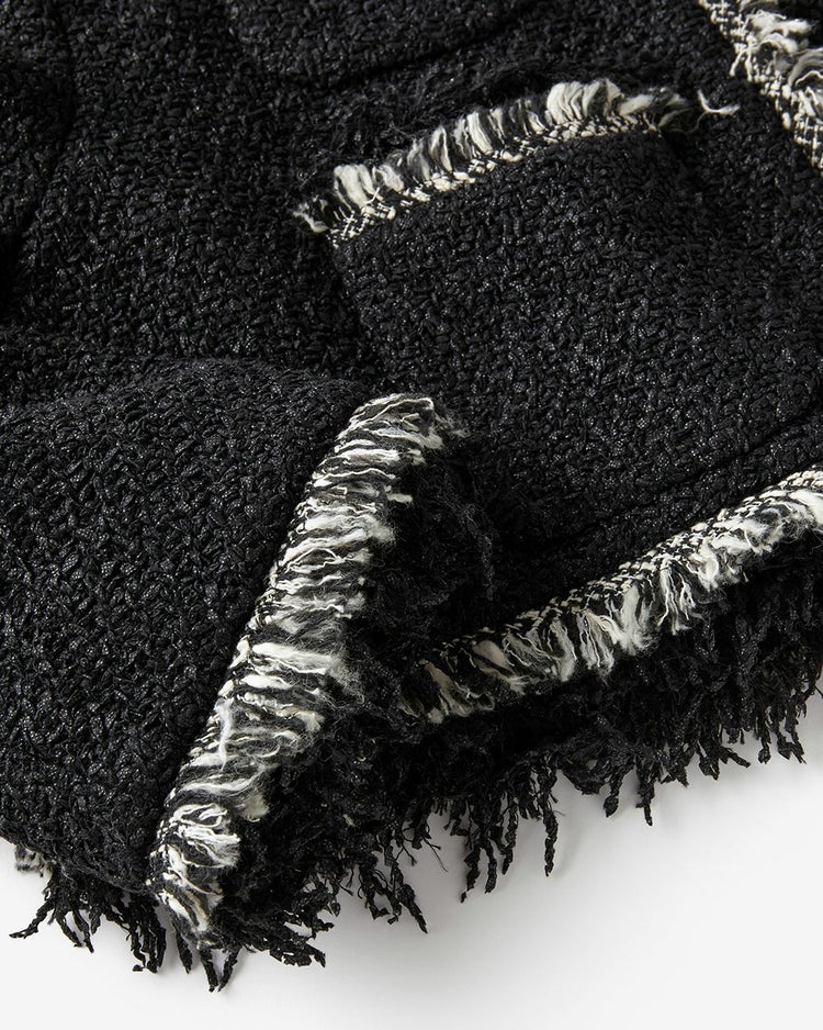 リングツイード・ノーカラートリムジャケット 詳細画像 ブラック 9