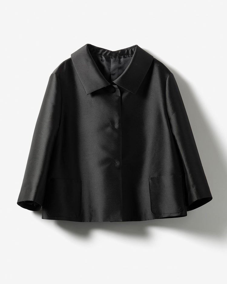シルクタフタ・フォルムジャケット 詳細画像 ブラック 10