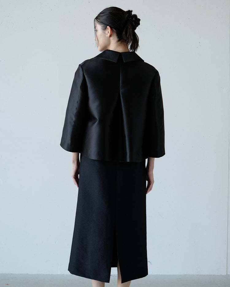 シルクタフタ・フォルムジャケット 詳細画像 ブラック 3