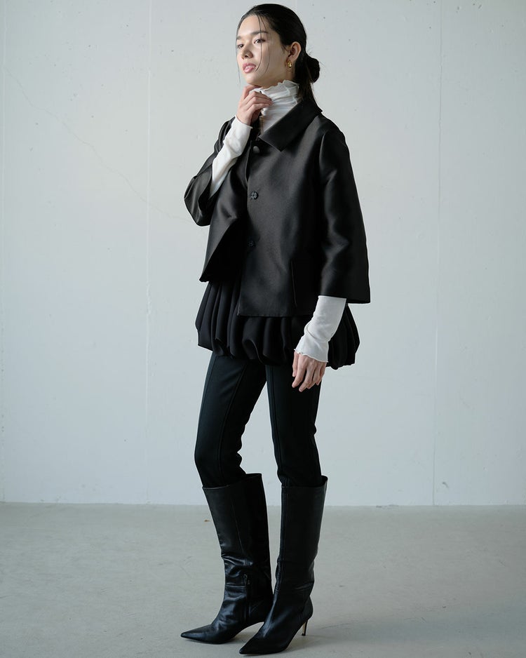 シルクタフタ・フォルムジャケット 詳細画像 ブラック 5