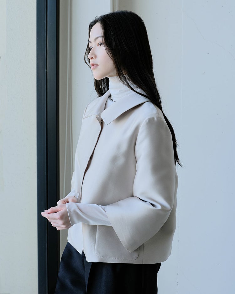 シルクタフタ・フォルムジャケット 詳細画像 ベージュ 2